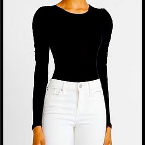 Express Ruched Puff Sleeve Tee